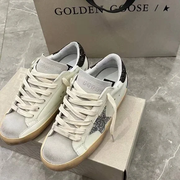 Golden Goose Women's White and Black Sneakers - Picture 5 of 7